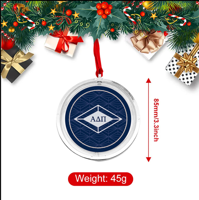 Alpha Delta Pi Christmas Reversible Flat Round Ornament
