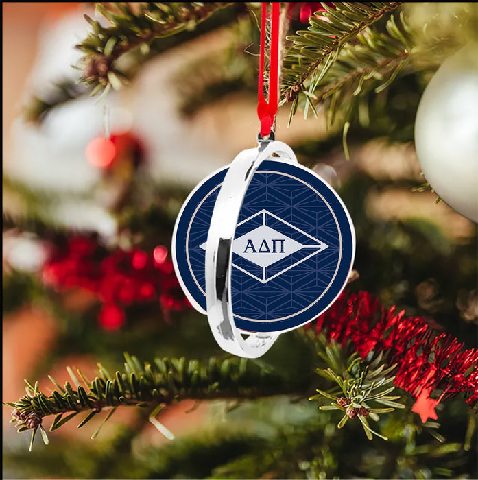 Alpha Delta Pi Christmas Reversible Flat Round Ornament