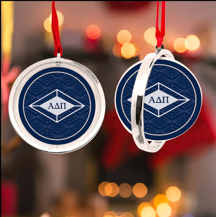 Alpha Delta Pi Christmas Reversible Flat Round Ornament