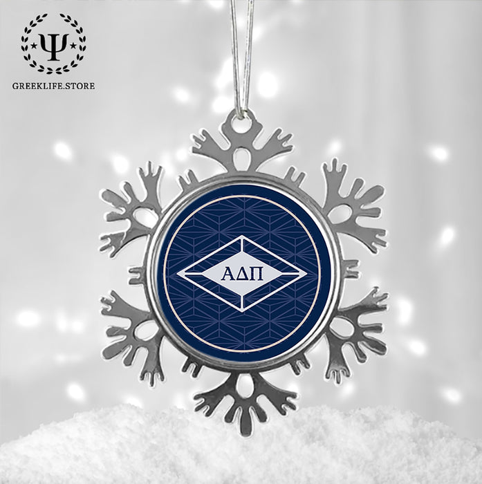 Alpha Delta Pi Christmas Ornament - Snowflake Metal
