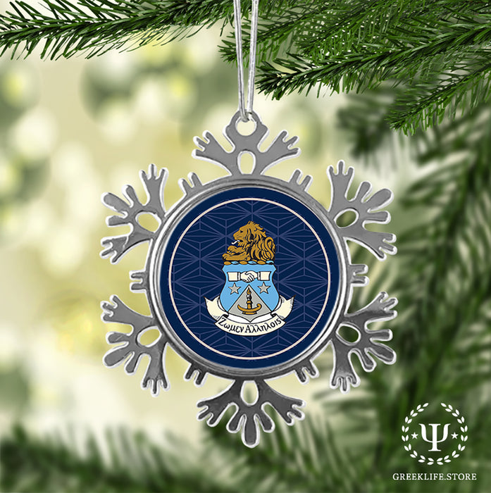 Alpha Delta Pi Christmas Ornament - Snowflake Metal