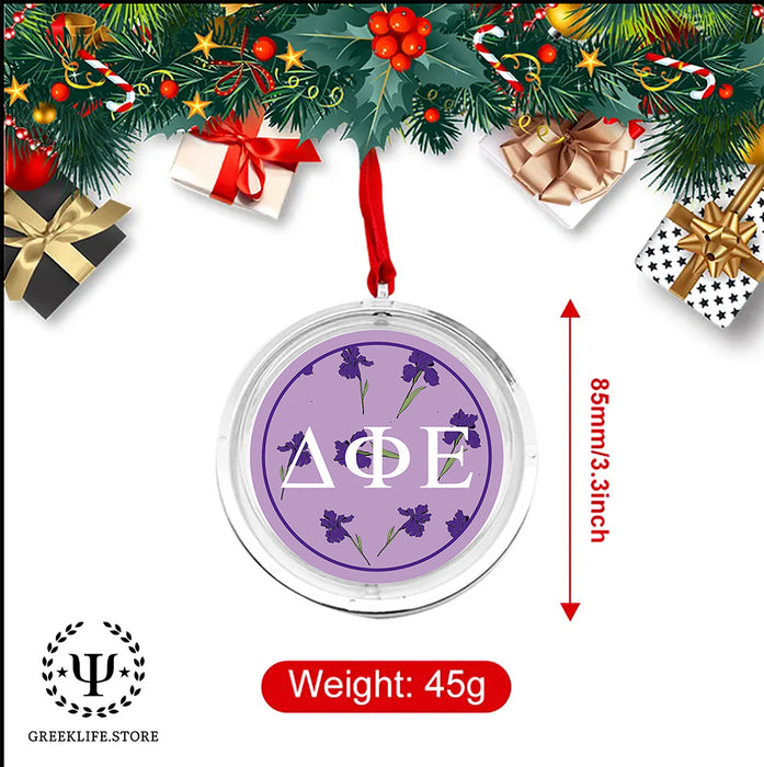 Delta Phi Epsilon Christmas Reversible Flat Round Ornament