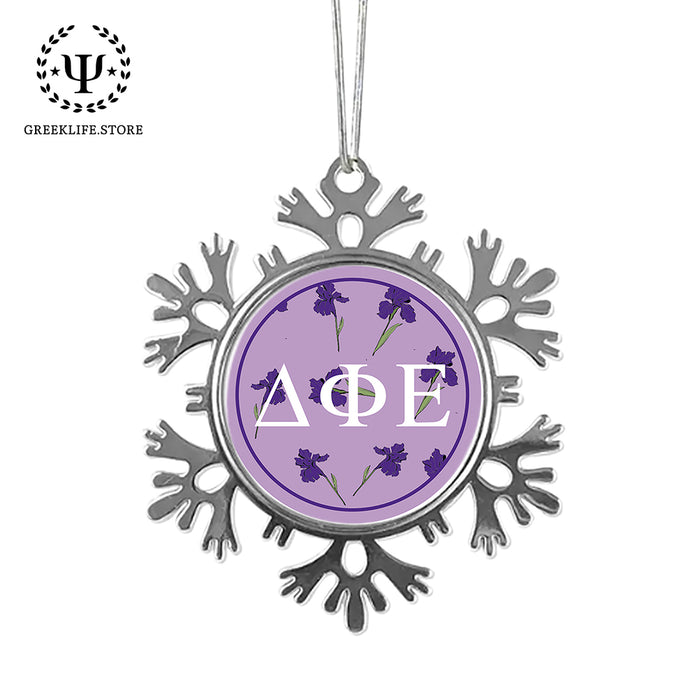 Delta Phi Epsilon Christmas Ornament - Snowflake Metal