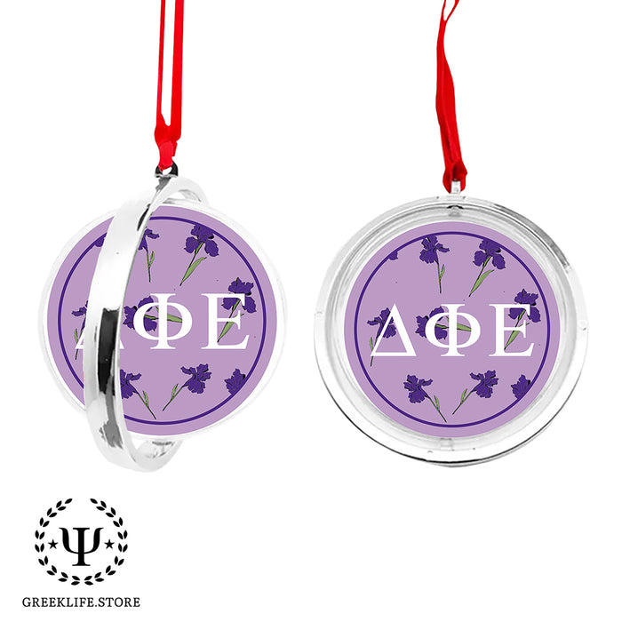 Delta Phi Epsilon Christmas Reversible Flat Round Ornament