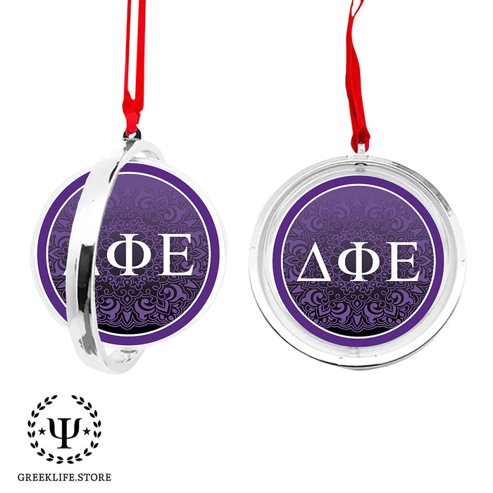 Delta Phi Epsilon Christmas Reversible Flat Round Ornament