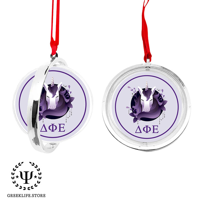 Delta Phi Epsilon Christmas Reversible Flat Round Ornament