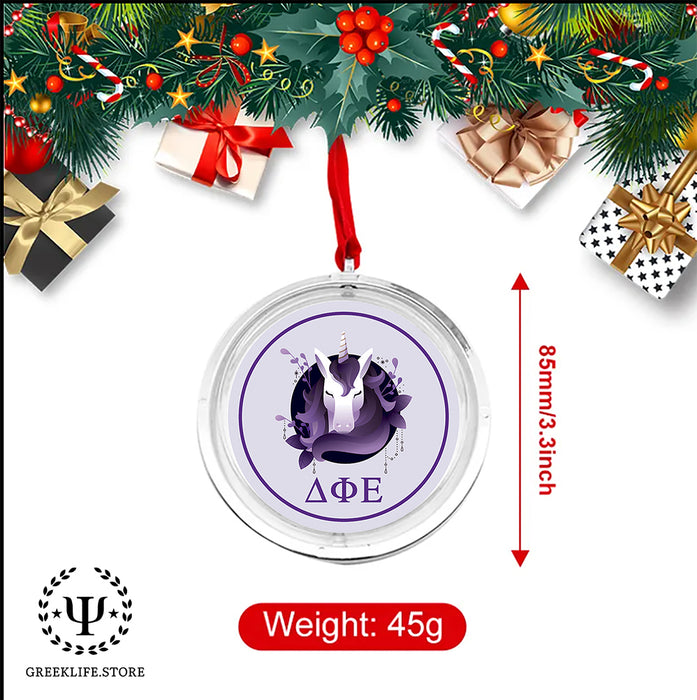 Delta Phi Epsilon Christmas Reversible Flat Round Ornament