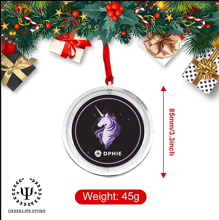 Delta Phi Epsilon Christmas Reversible Flat Round Ornament