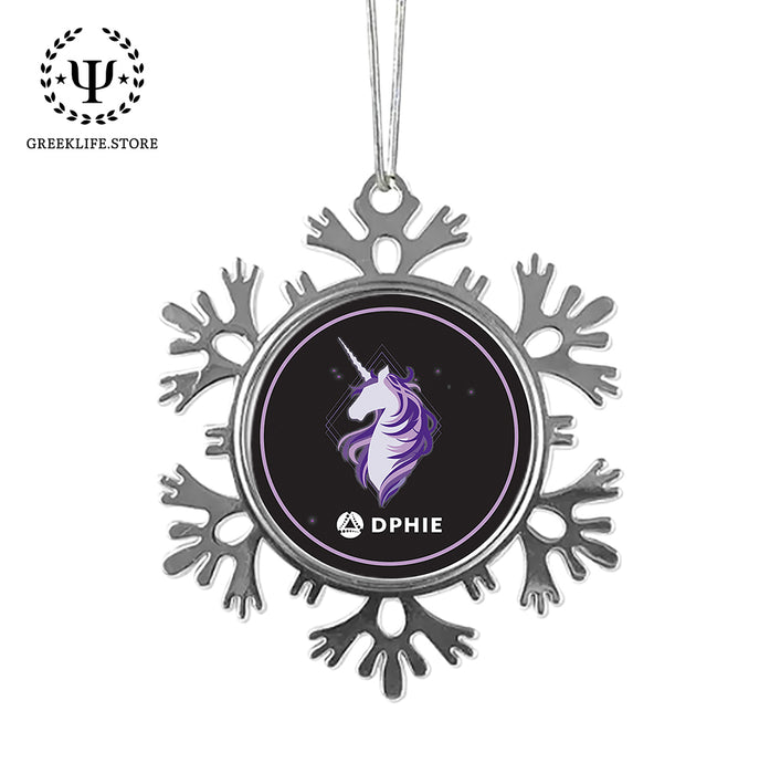 Delta Phi Epsilon Christmas Ornament - Snowflake Metal