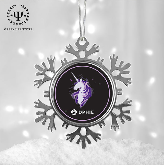 Delta Phi Epsilon Christmas Ornament - Snowflake Metal