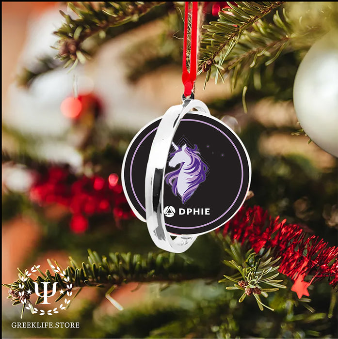 Delta Phi Epsilon Christmas Reversible Flat Round Ornament