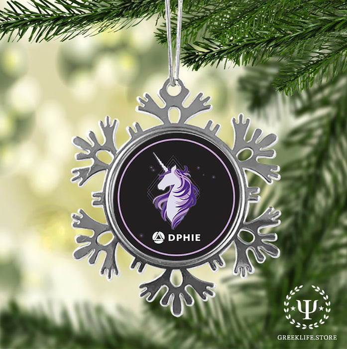 Delta Phi Epsilon Christmas Ornament - Snowflake Metal