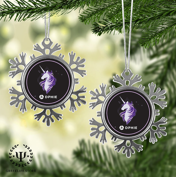 Delta Phi Epsilon Christmas Ornament - Snowflake Metal