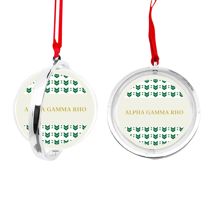 Alpha Gamma Rho Christmas Reversible Flat Round Ornament