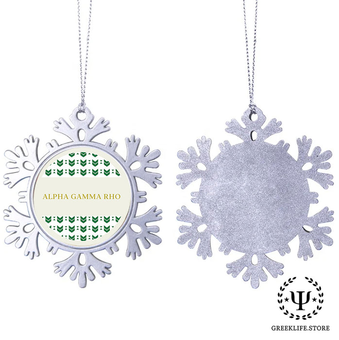 Alpha Gamma Rho Christmas Ornament - Snowflake Metal