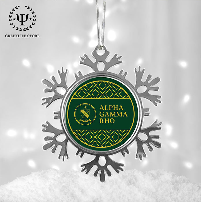 Alpha Gamma Rho Christmas Ornament - Snowflake Metal