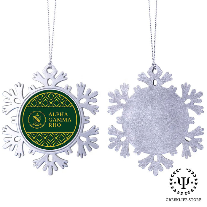 Alpha Gamma Rho Christmas Ornament - Snowflake Metal