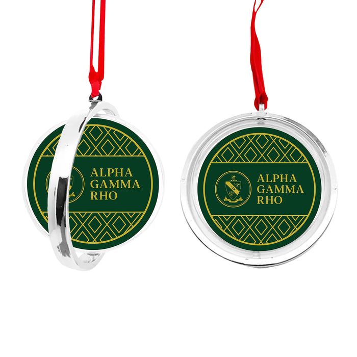 Alpha Gamma Rho Christmas Reversible Flat Round Ornament