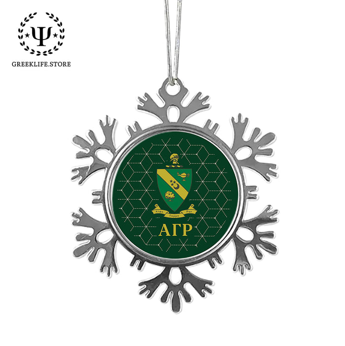 Alpha Gamma Rho Christmas Ornament - Snowflake Metal