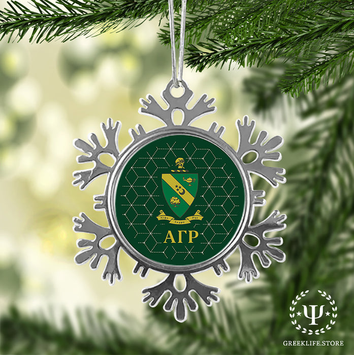 Alpha Gamma Rho Christmas Ornament - Snowflake Metal