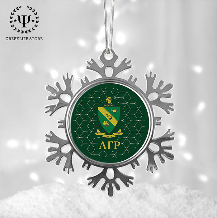 Alpha Gamma Rho Christmas Ornament - Snowflake Metal