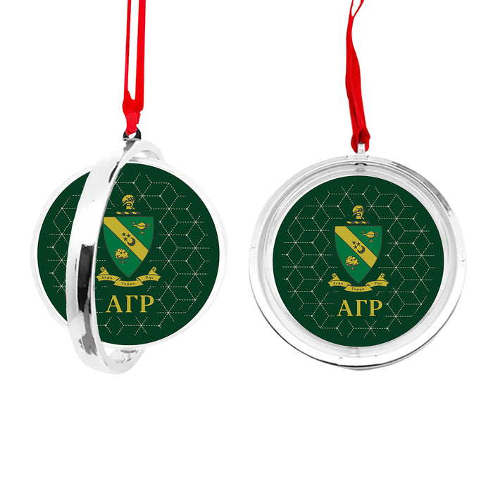 Alpha Gamma Rho Christmas Reversible Flat Round Ornament