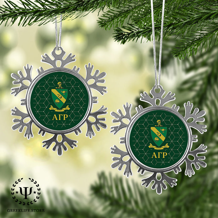 Alpha Gamma Rho Christmas Ornament - Snowflake Metal