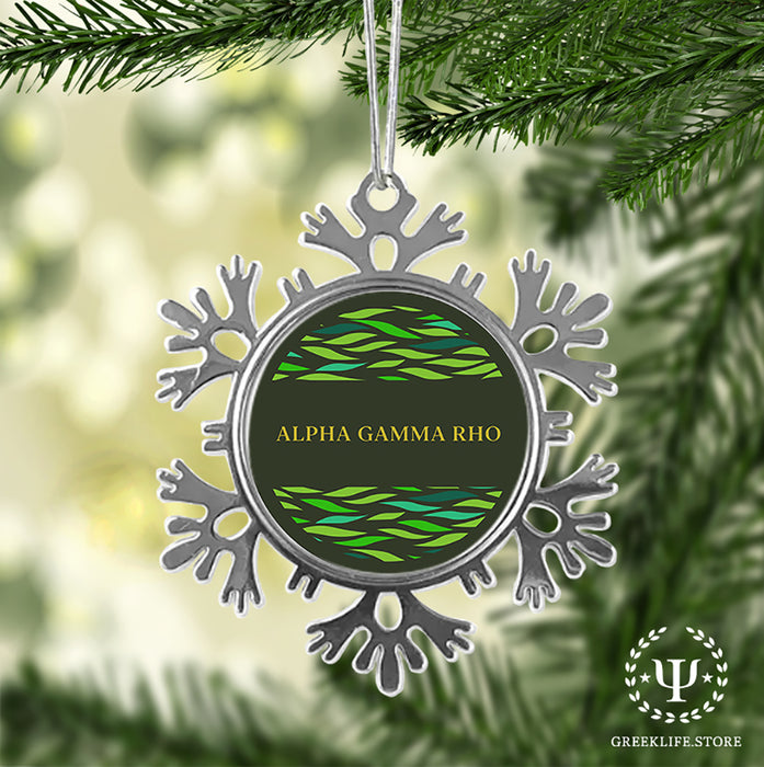 Alpha Gamma Rho Christmas Ornament - Snowflake Metal