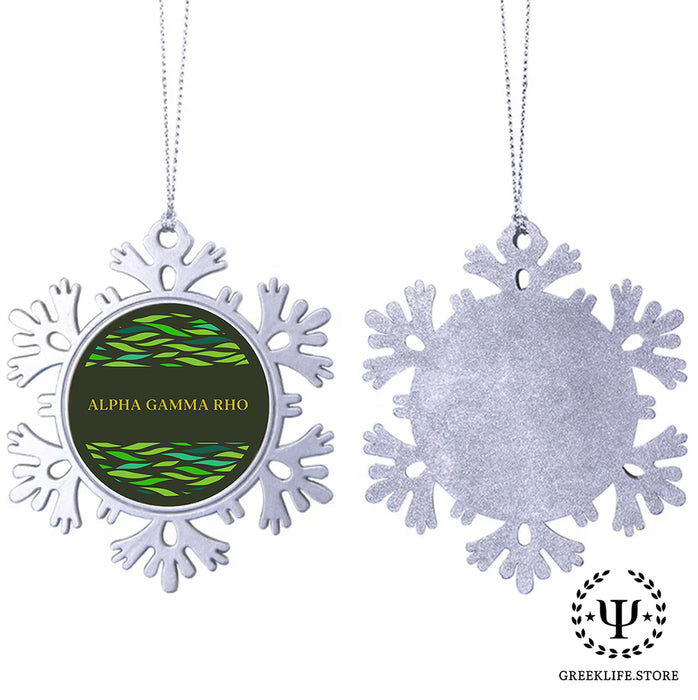 Alpha Gamma Rho Christmas Ornament - Snowflake Metal