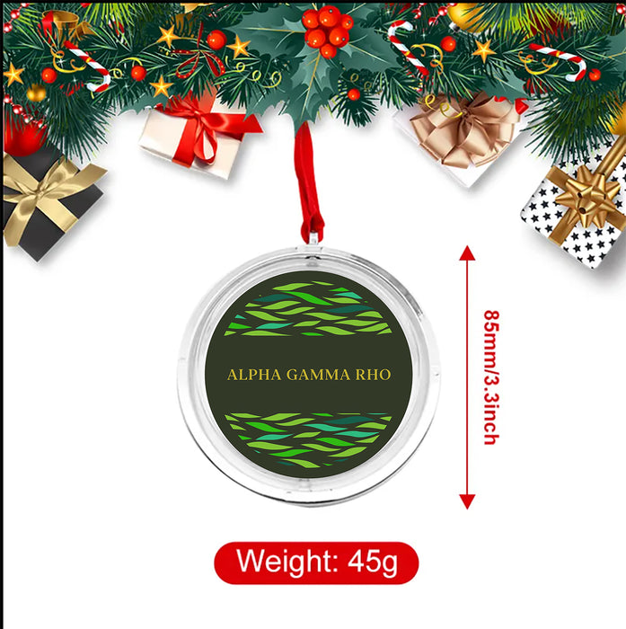 Alpha Gamma Rho Christmas Reversible Flat Round Ornament