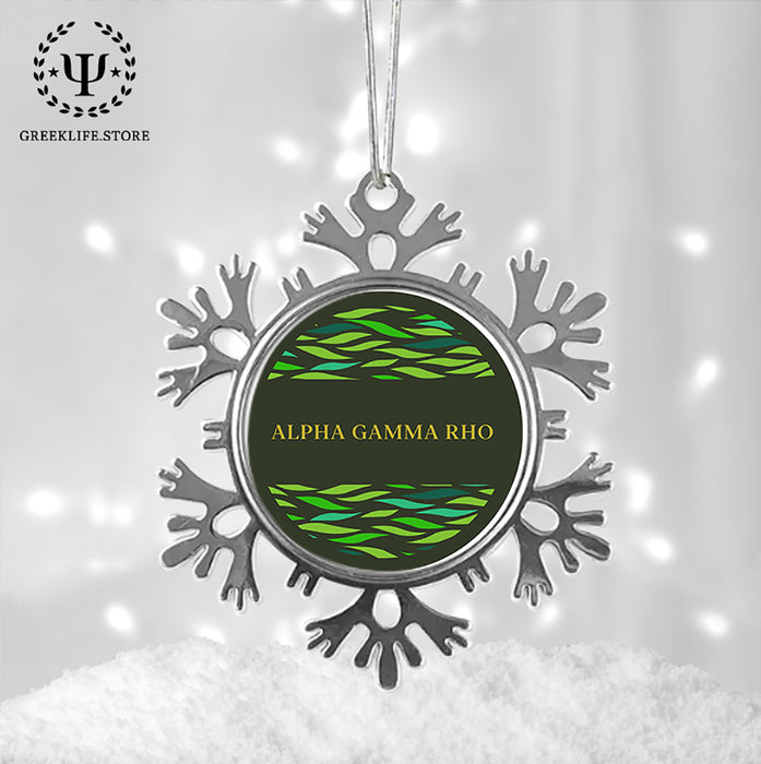 Alpha Gamma Rho Christmas Ornament - Snowflake Metal