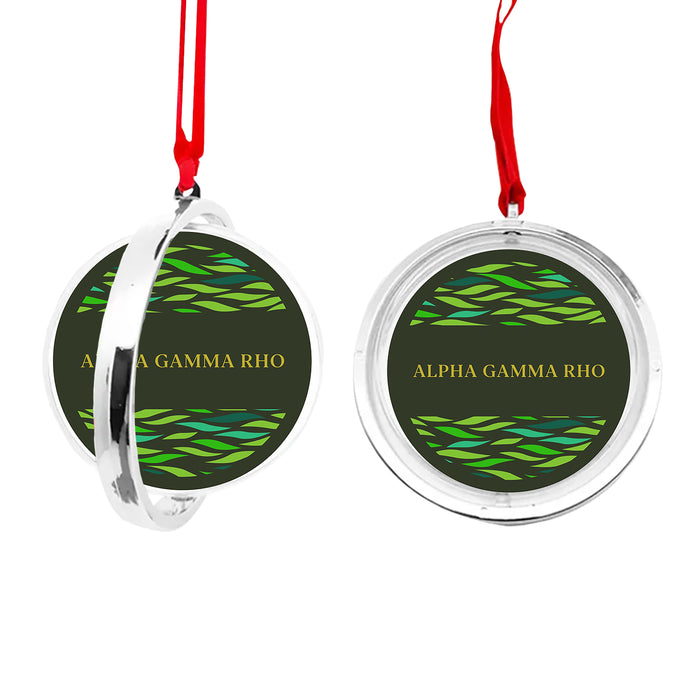 Alpha Gamma Rho Christmas Reversible Flat Round Ornament