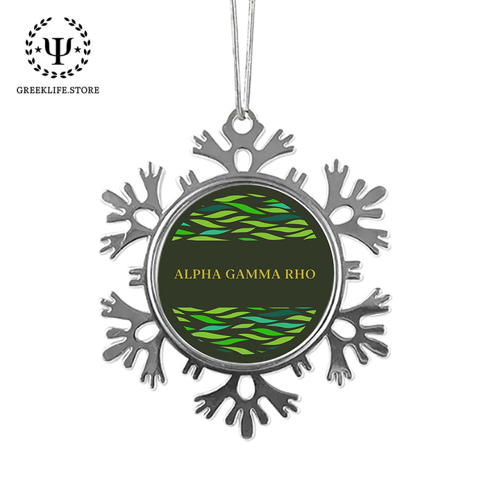 Alpha Gamma Rho Christmas Ornament - Snowflake Metal
