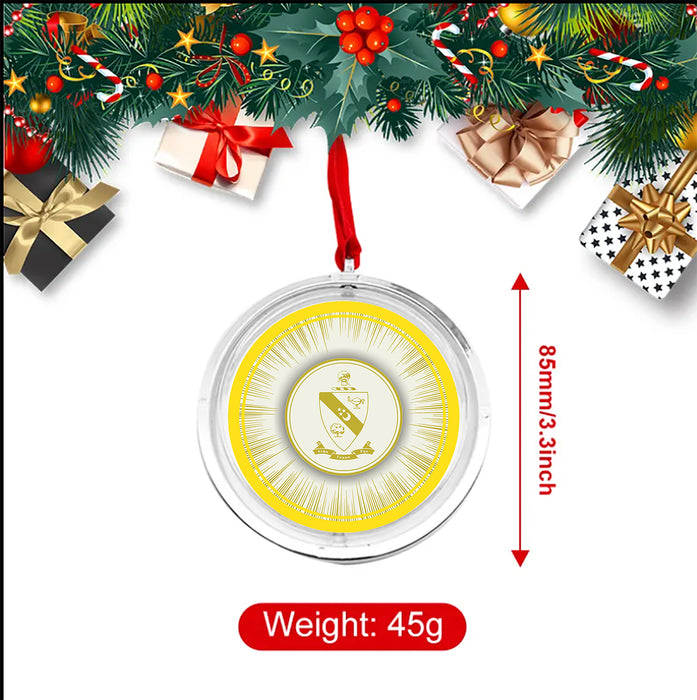 Alpha Gamma Rho Christmas Reversible Flat Round Ornament