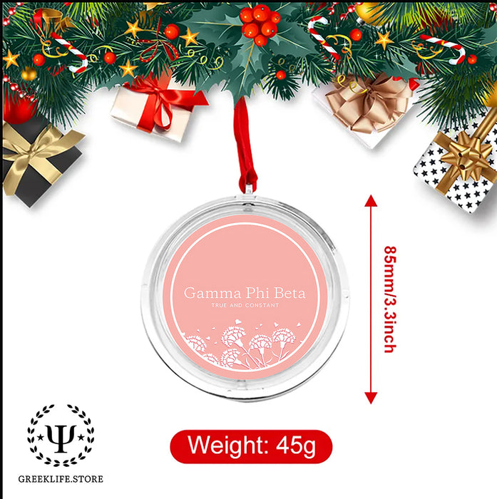 Gamma Phi Beta Christmas Reversible Flat Round Ornament