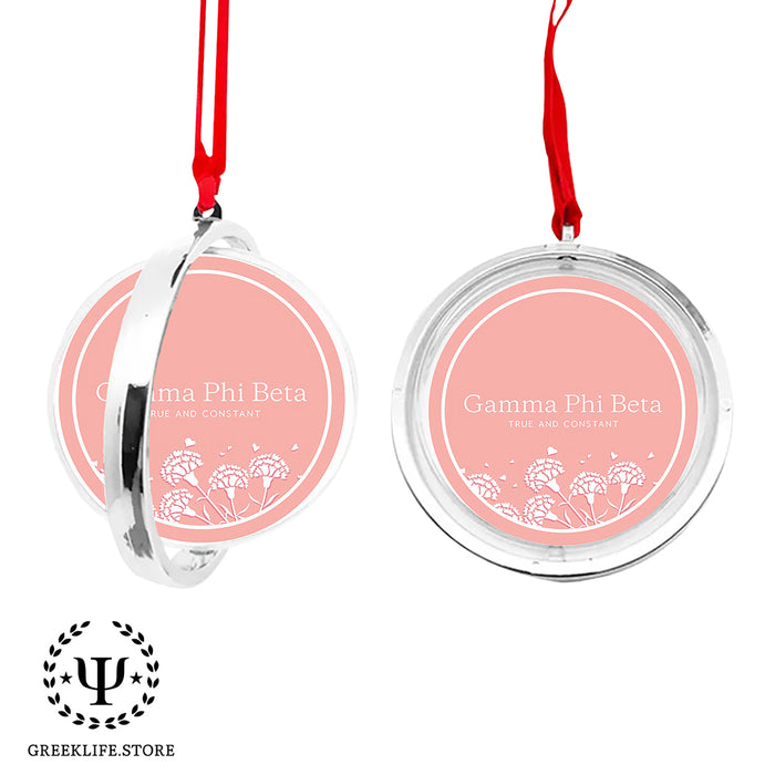 Gamma Phi Beta Christmas Reversible Flat Round Ornament