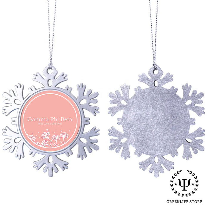 Gamma Phi Beta Christmas Ornament - Snowflake Metal