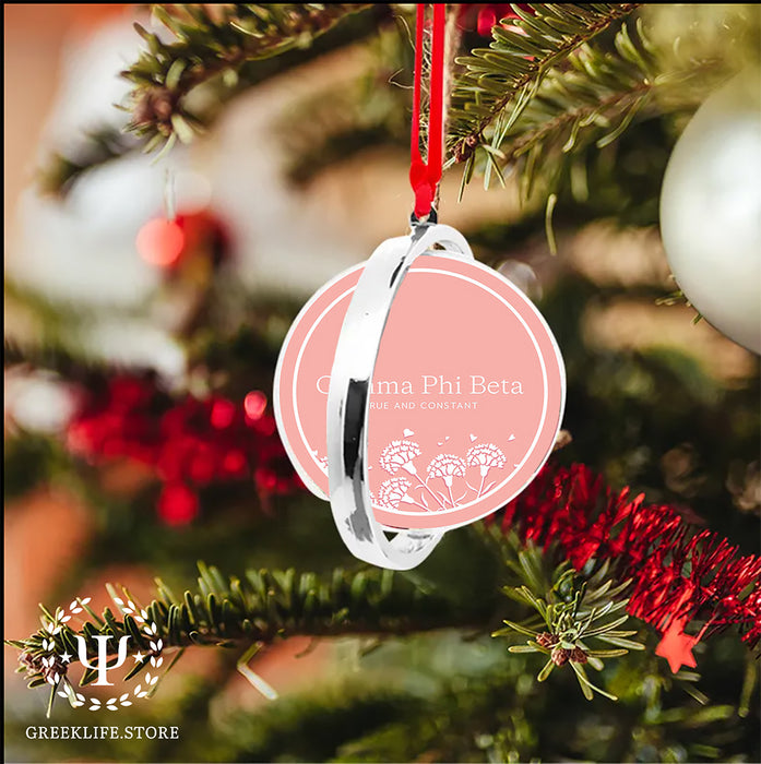 Gamma Phi Beta Christmas Reversible Flat Round Ornament
