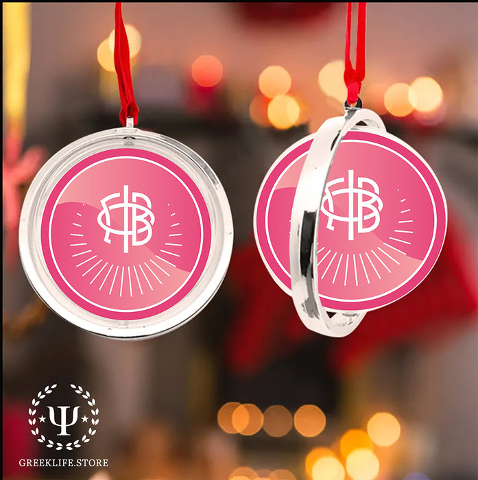 Gamma Phi Beta Christmas Reversible Flat Round Ornament