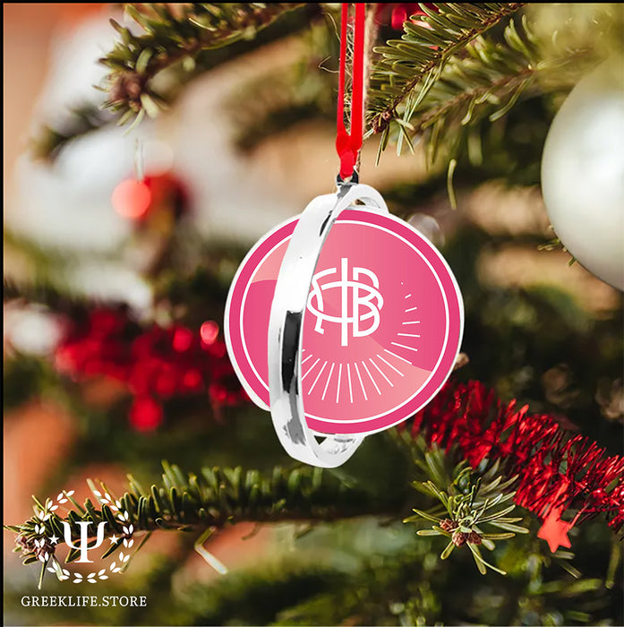 Gamma Phi Beta Christmas Reversible Flat Round Ornament