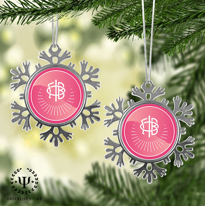 Gamma Phi Beta Christmas Ornament - Snowflake Metal