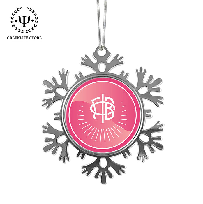 Gamma Phi Beta Christmas Ornament - Snowflake Metal