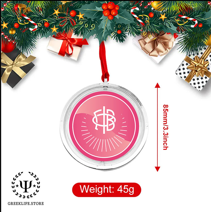 Gamma Phi Beta Christmas Reversible Flat Round Ornament