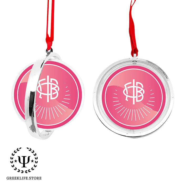 Gamma Phi Beta Christmas Reversible Flat Round Ornament