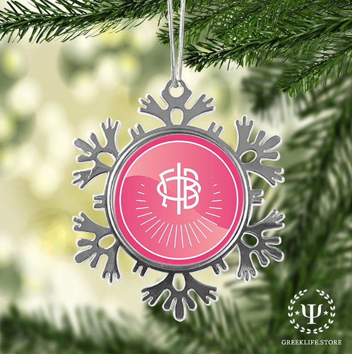 Gamma Phi Beta Christmas Ornament - Snowflake Metal