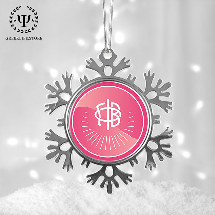 Gamma Phi Beta Christmas Ornament - Snowflake Metal