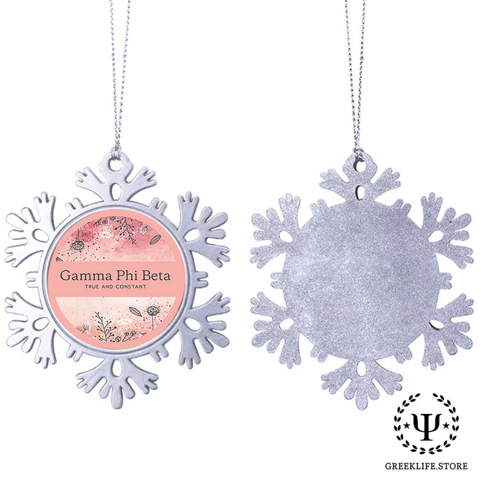 Gamma Phi Beta Christmas Ornament - Snowflake Metal