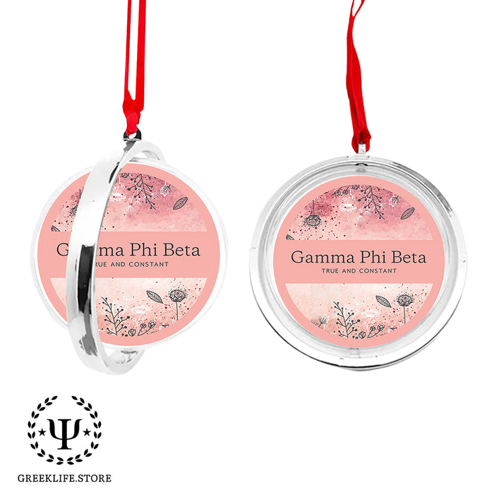 Gamma Phi Beta Christmas Reversible Flat Round Ornament