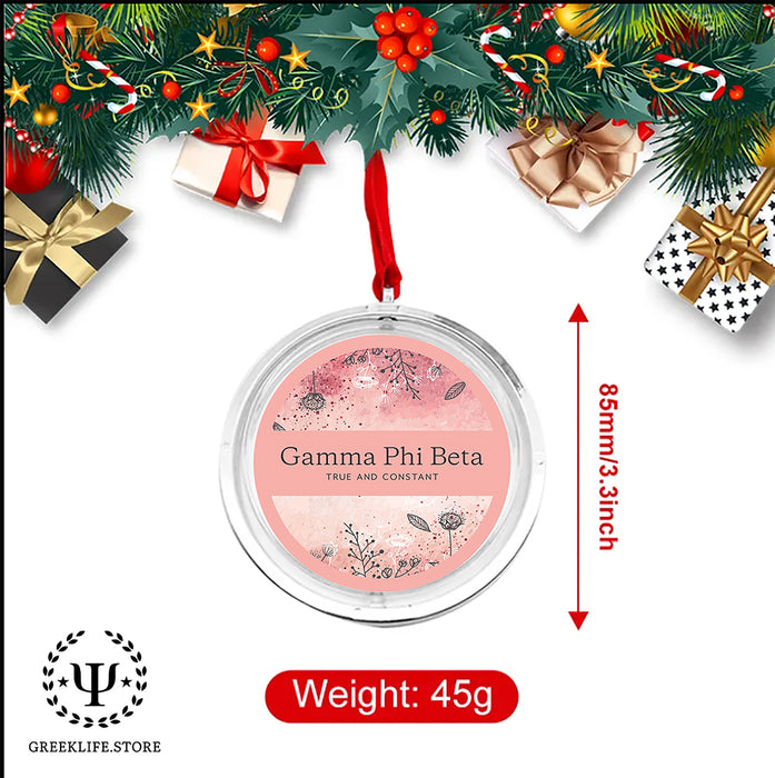 Gamma Phi Beta Christmas Reversible Flat Round Ornament