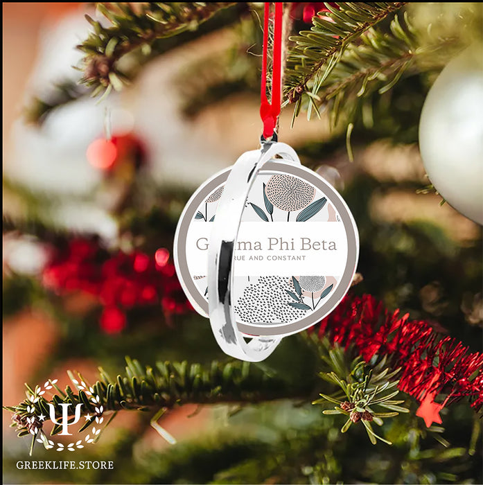 Gamma Phi Beta Christmas Reversible Flat Round Ornament